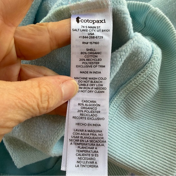 cotopaxi Do Good Graphic Sweatshirt Ice Blue Crew Size S - Picture 6 of 6